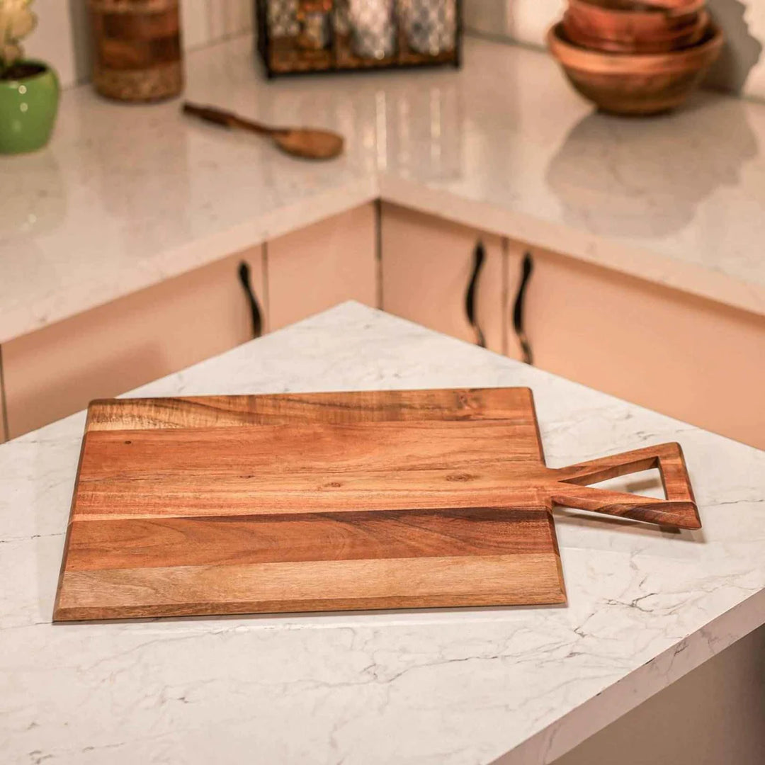 Ireka Homes Carvula Acacia Wood Chopping Board - Handmade, Sustainable, Cut-Resistant - Perfect for Vegetables, Meat, Cheese & Serving