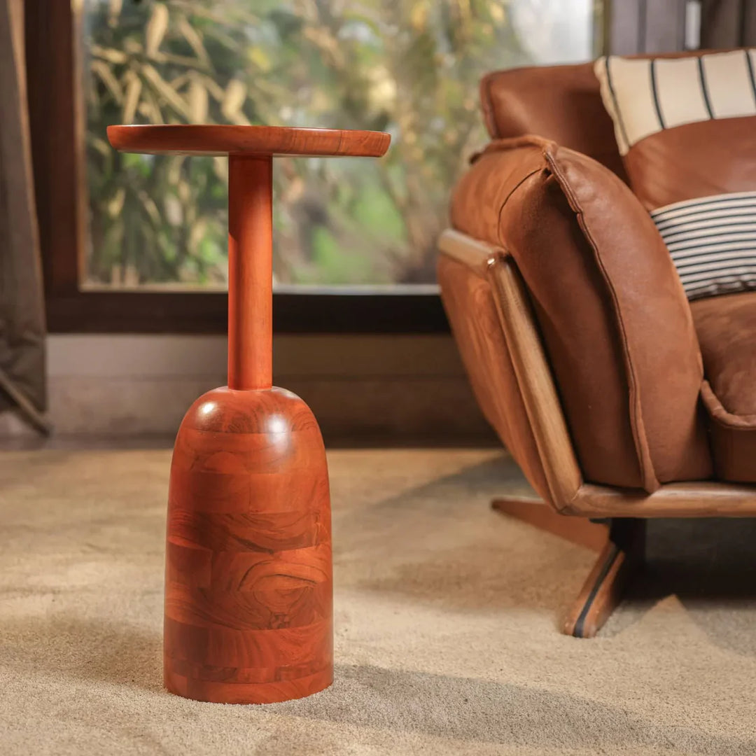 Ireka Homes Cocoa Wooden End Table – Handmade, Sustainable, Durable – Perfect for Living Rooms, Bedrooms, & Home Décor
