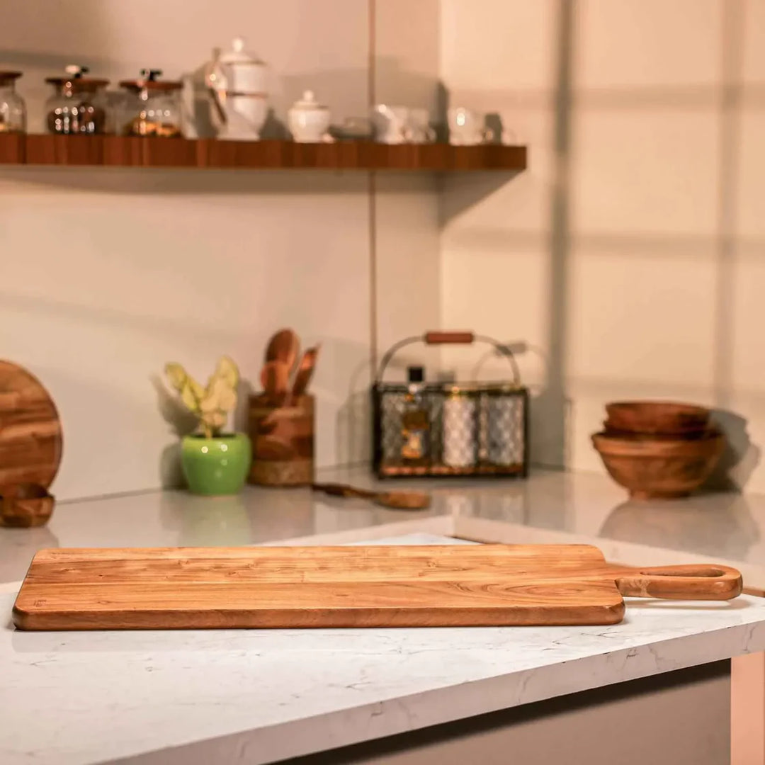 Ireka Homes Carvex Acacia Wood Chopping Board - Handmade, Sustainable, Cut-Resistant - Perfect for Vegetables, Meat, Cheese & Serving