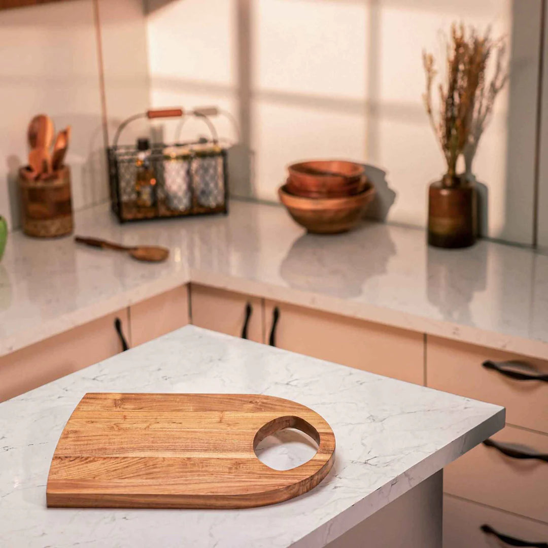Ireka Homes Prepster Acacia Wood Chopping Board - Handmade, Sustainable, Cut-Resistant - Perfect for Vegetables, Meat, Cheese & Serving
