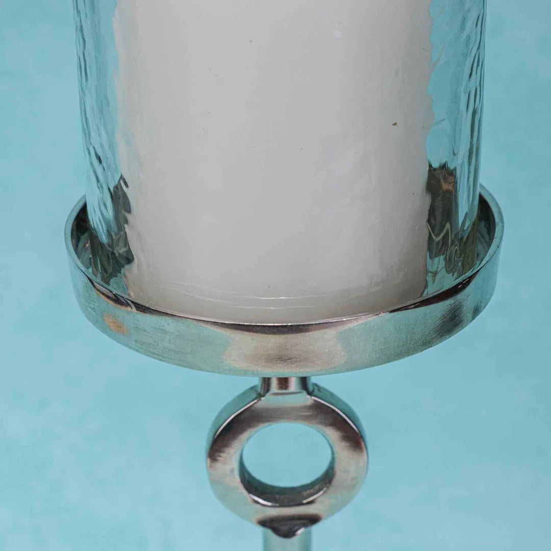Ireka Homes Aurora Candle Holder - Handcrafted Acacia Wood & Glass Candle Stand With Candle - Stylish Centerpiece for Weddings, Diwali & Christmas Décor