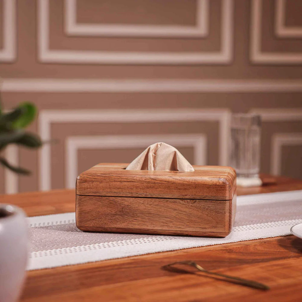 Ireka Home HoldnFold Tissue Box | Sustainable Napkin & Tissue Paper Holder | Eco-Friendly Tabletop Organizer for Dining Table & Kitchen