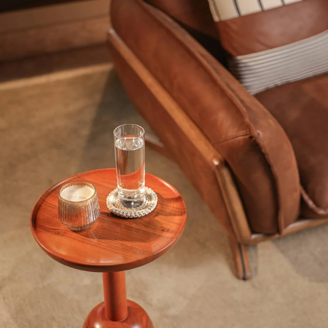 Ireka Homes Cocoa Wooden End Table – Handmade, Sustainable, Durable – Perfect for Living Rooms, Bedrooms, & Home Décor