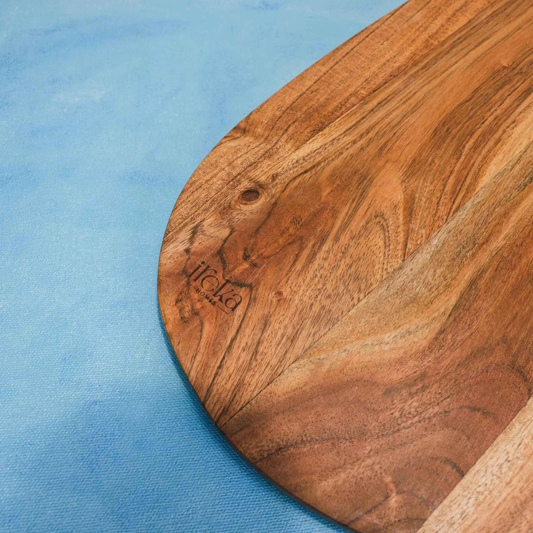 Ireka Homes Cutsy Acacia Wood Chopping Board - Handmade, Sustainable, Cut-Resistant - Perfect for Vegetables, Meat, Cheese & Serving