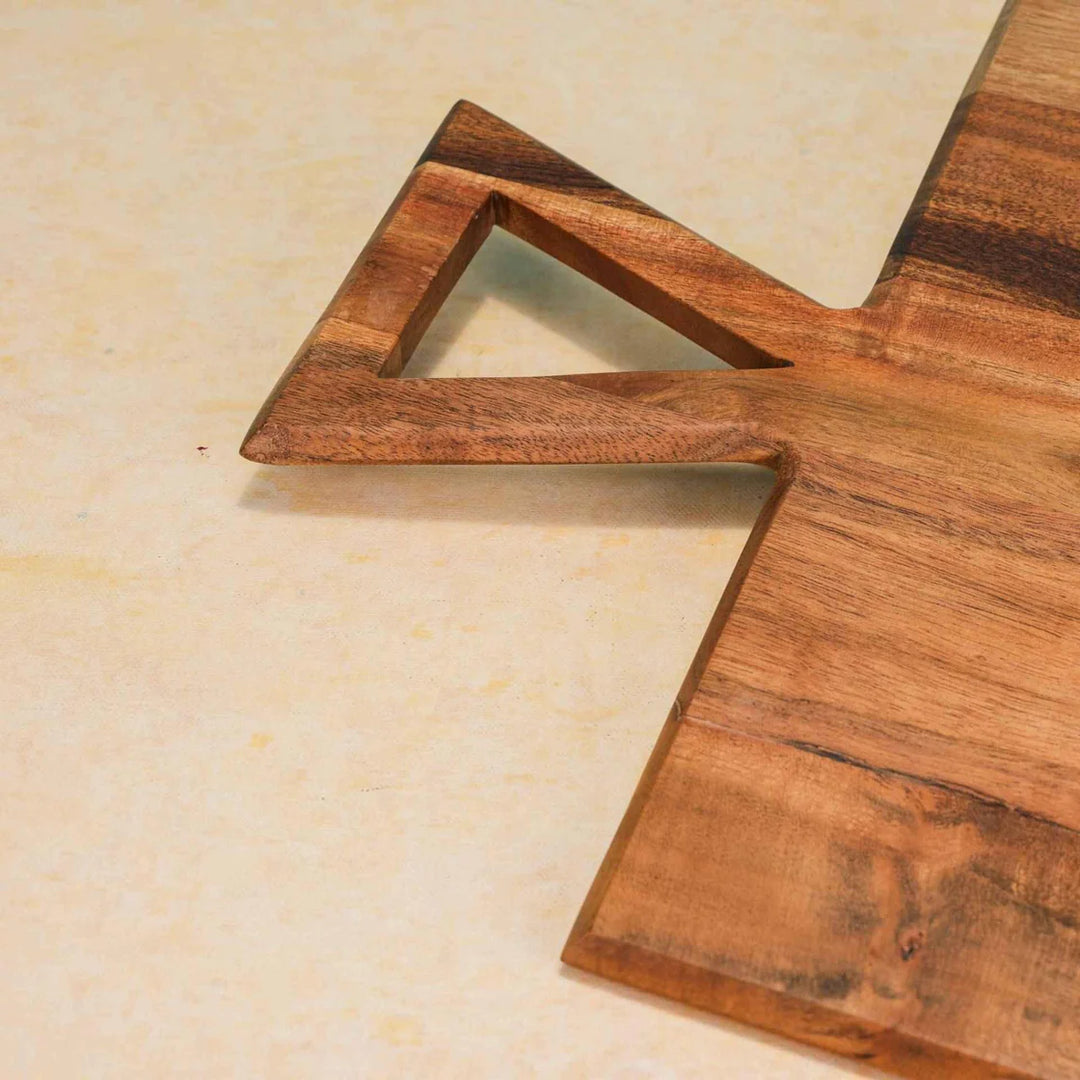 Ireka Homes Carvula Acacia Wood Chopping Board - Handmade, Sustainable, Cut-Resistant - Perfect for Vegetables, Meat, Cheese & Serving