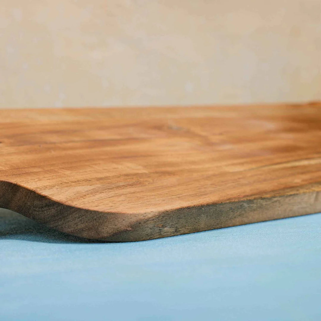 Ireka Homes Grovez Acacia Wood Chopping Board - Handmade, Sustainable, Cut-Resistant - Double handle - Perfect for Vegetables, Meat, Cheese & Serving