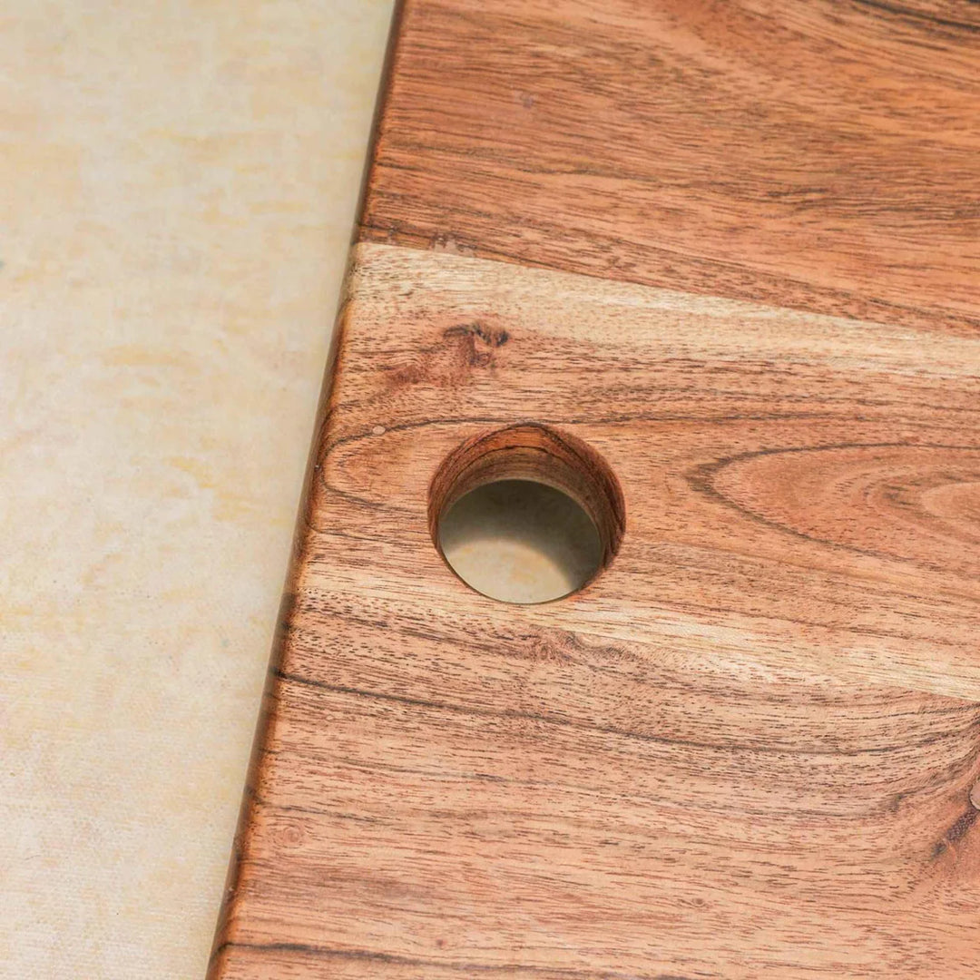 Ireka Homes Diceon Acacia Wood Chopping Board - Handmade, Sustainable, Cut-Resistant - Perfect for Vegetables, Meat, Cheese & Serving