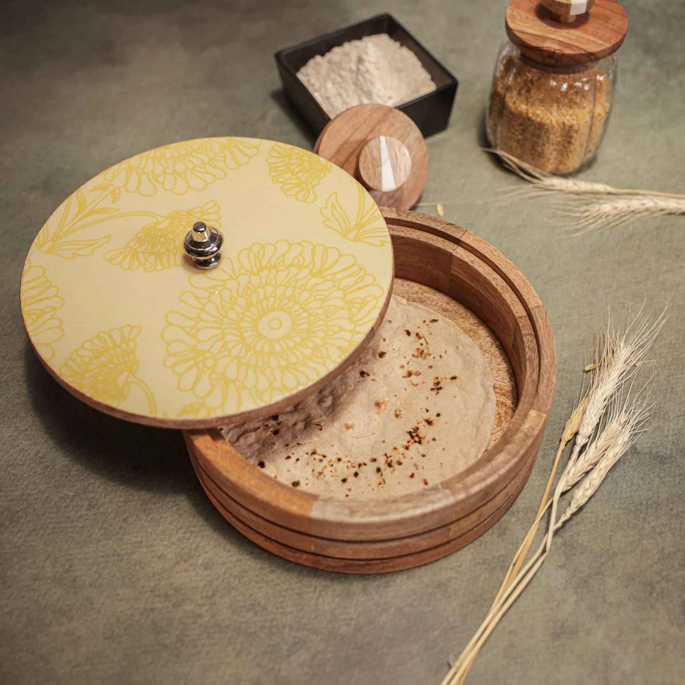 Ireka Home Patra Roti Box | Case Roti Dabba Server for Dining Table | Chapati Box for Kitchen | Roti Hot Pot with Lid