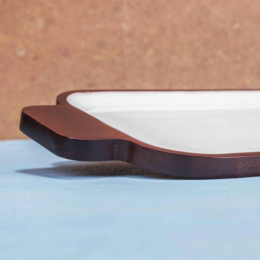 Ireka Homes Multi-Purpose Chill Out Serving Tray – Premium Acacia Wood Tray – Decorative Kitchen Tray for Serving Food, Drinks, Coffee, and Cheese (16x7 inches)