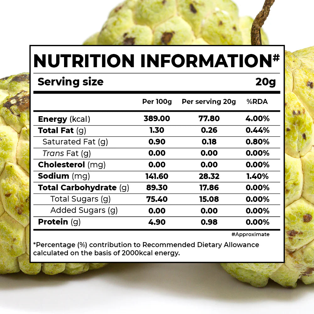 Bonvie Freeze Dried Custard Apple - 20 grams