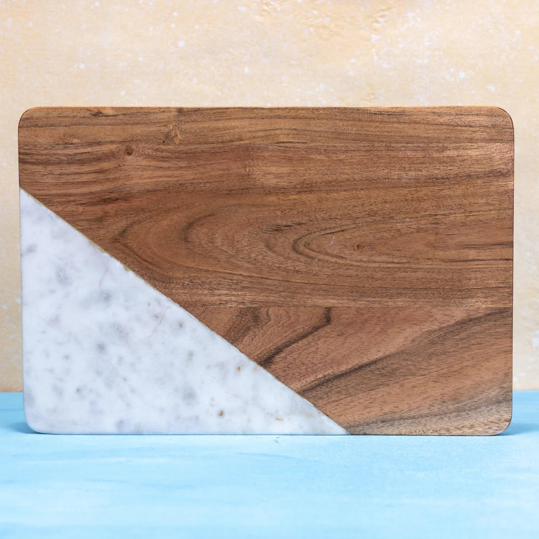 Ireka Homes Multi-Purpose Stonewood Chopping Board – Premium Acacia Wood Board – Antibacterial & Durable Kitchen Board for Chopping and Serving Food, Drinks, and Cheese (12 x 8 x 0.59 inches)