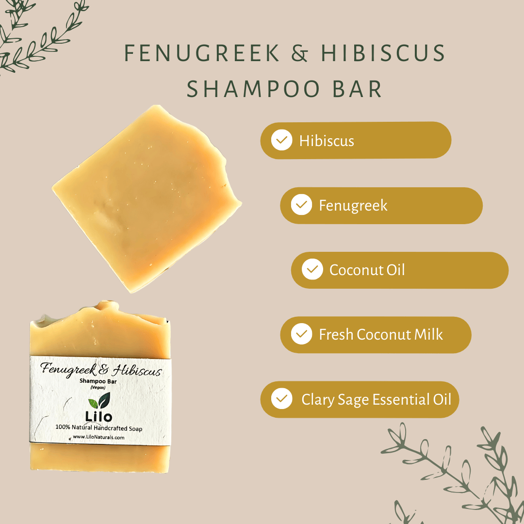 Lilo Naturals Fenugreek & Hibiscus Shampoo Bar | For Dry, Dull and Damaged Hairs