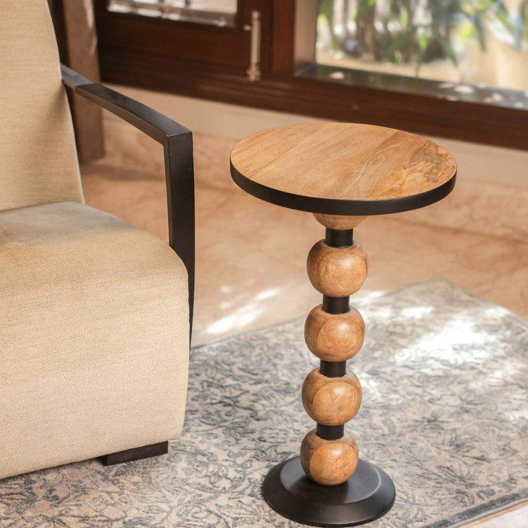 Ireka Homes Pearl Wooden End Table – Handmade, Sustainable, Durable – Perfect for Living Rooms, Bedrooms, & Home Décor