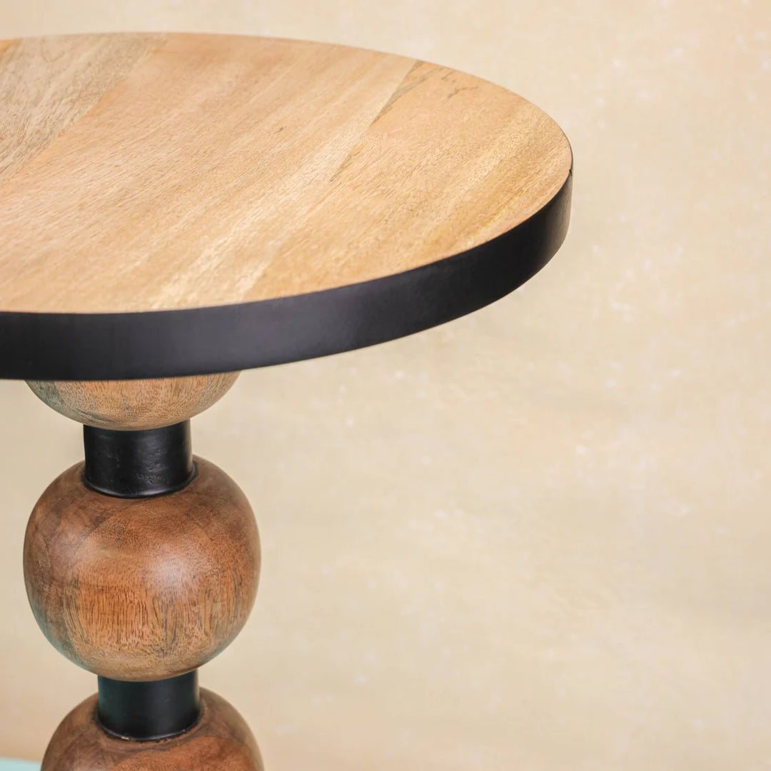 Ireka Homes Pearl Wooden End Table – Handmade, Sustainable, Durable – Perfect for Living Rooms, Bedrooms, & Home Décor