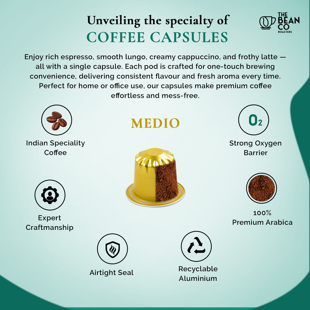 The Bean Co Roaster Medio Aluminium Coffee Capsules | Combo Pack