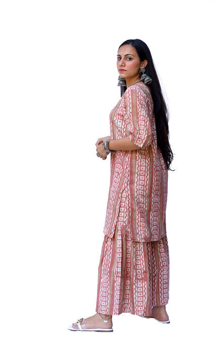 Agati Design Ira Khadi Square Kurti and Sharara