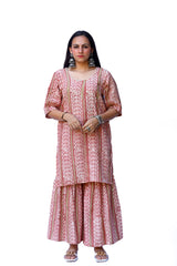 Agati Design Ira Khadi Square Kurti and Sharara