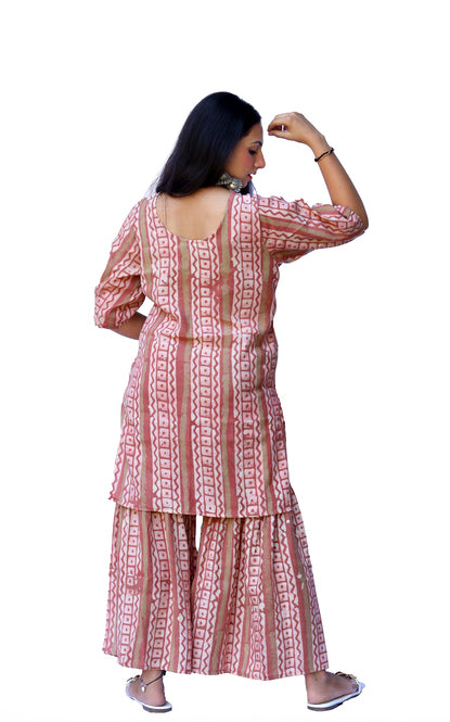 Agati Design Ira Khadi Square Kurti and Sharara