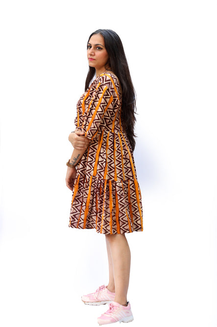 Agati Design Izna Golden Yellow Brown Tunic