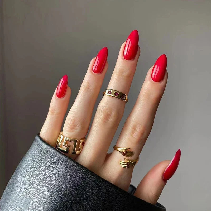 Gush Beauty Press on nails combo of Two(Candy Apple Red + Royal Blue)