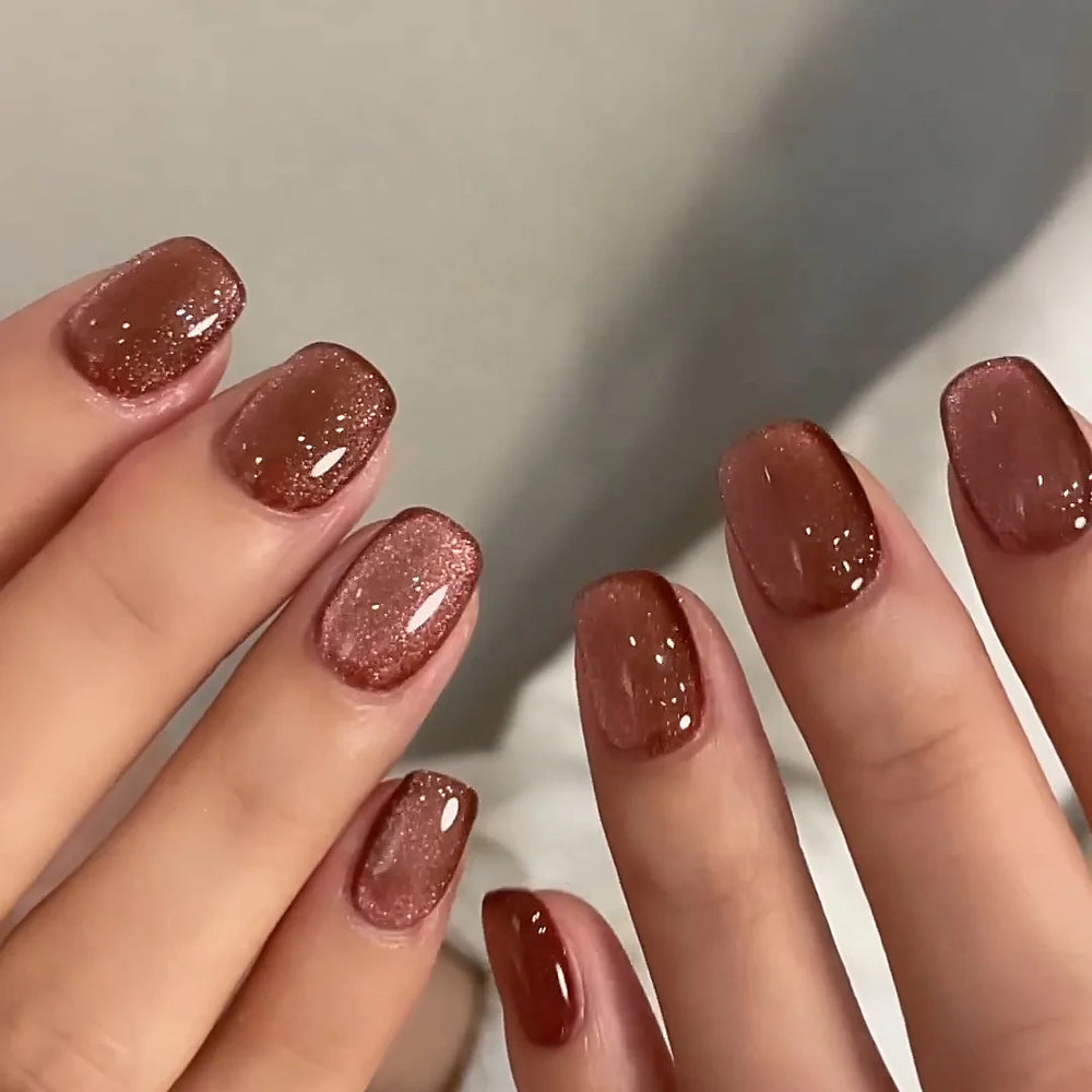 Gush Beauty Cherry Cola | Short Square, Press-On Nails