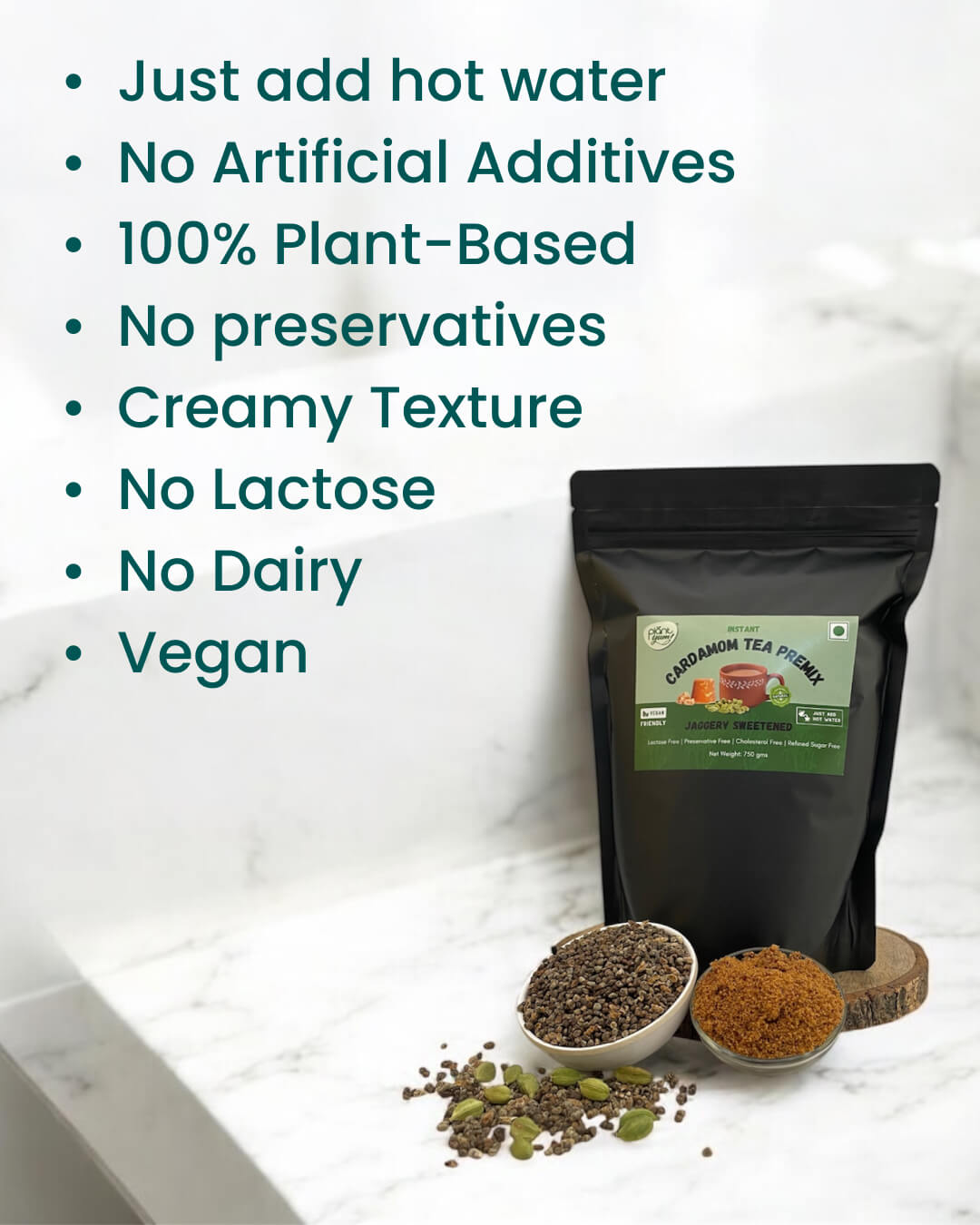 Jaggery Tea Premix - Cardamom (Elaichi) - Super Saver Pack - 750gm