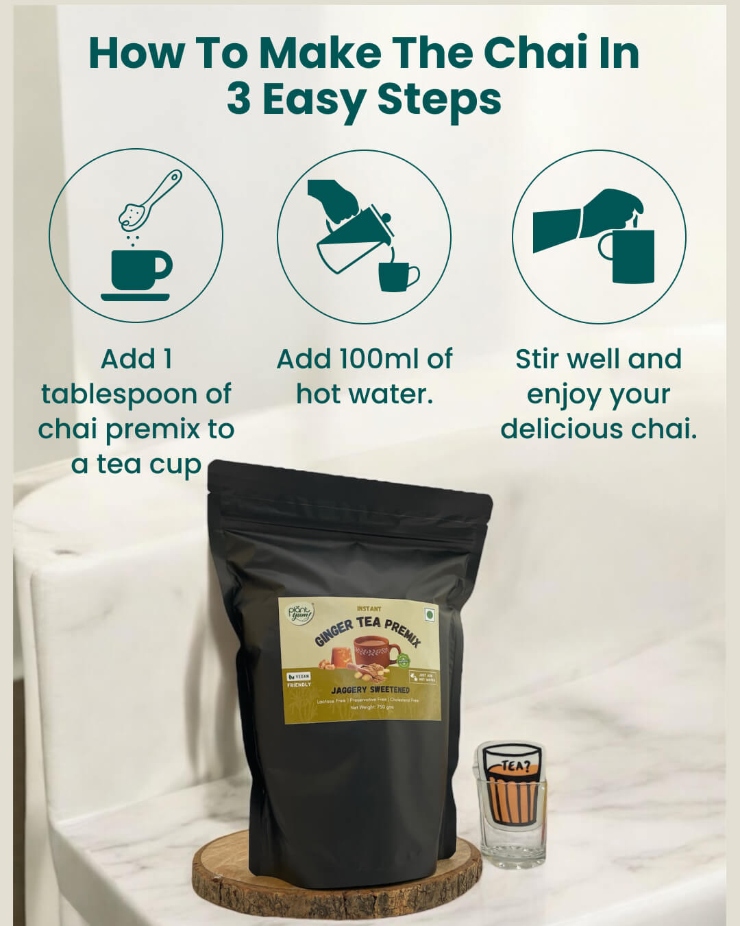 Jaggery Tea Premix - Ginger (Adrak) - Super Saver Pack - 750gm