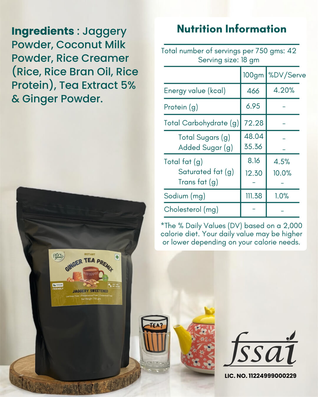 Jaggery Tea Premix - Ginger (Adrak) - Super Saver Pack - 750gm