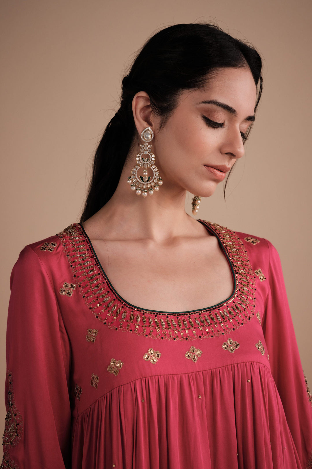 Noor Set in Rani Pink