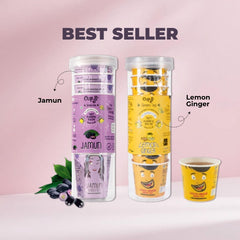 Cupji Best Selling Green Tea Combo – Jamun + Lemon Ginger (20 Instant Cups)