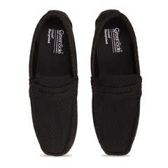 Greensole jet black moc mens shoes loafers