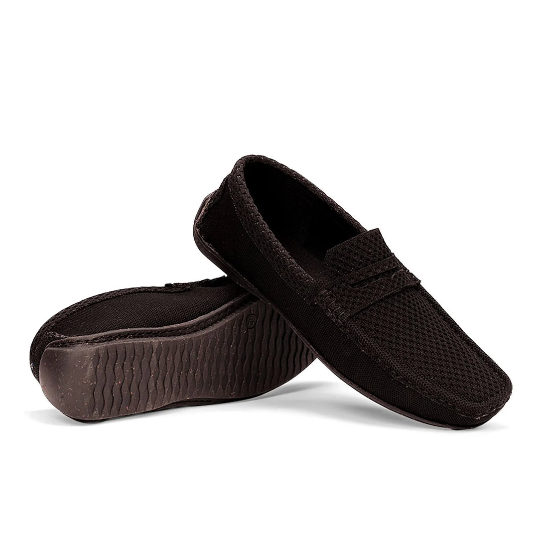Greensole jet black moc mens shoes loafers