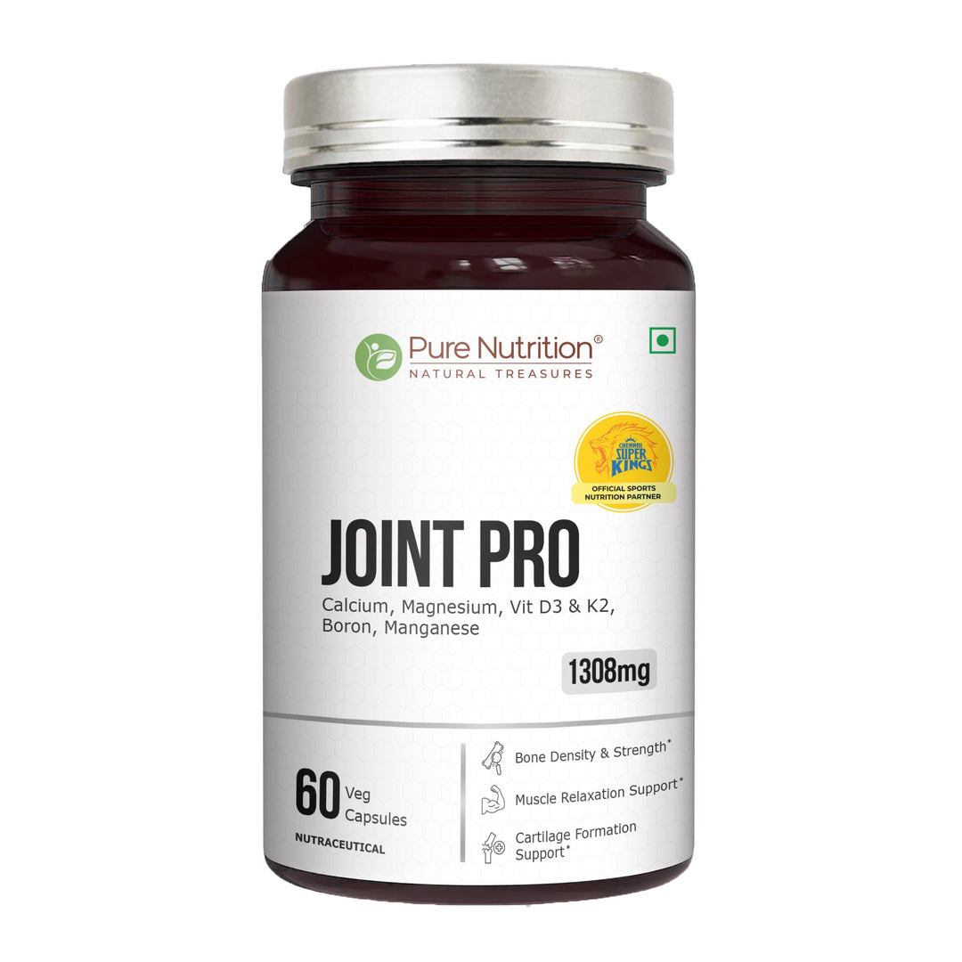 Pure Nutrition Joint Pro Calcium Magnesium Vitamin D3 & K2 Supplement with Boron & Manganese | 60 Veg Capsules