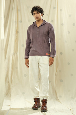 Urban Looms- Artisan-Curated Men's Full Sleeve Hooded Kurta