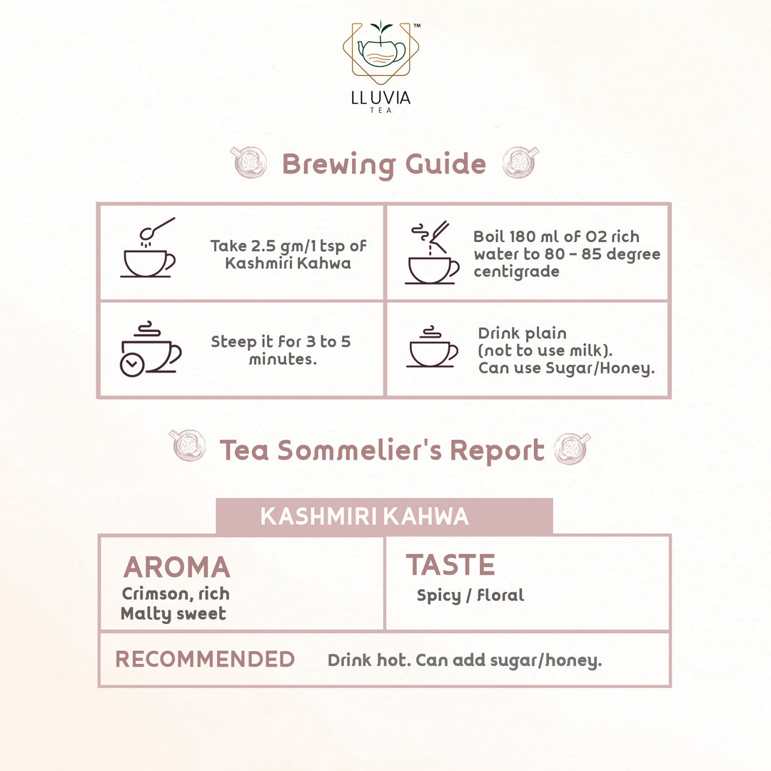 Lluvia Tea Kashmiri Kahwa Tea - Rich in Antioxidants | Helps to Relax & De-Stress | Boosts Immunity (50gm)