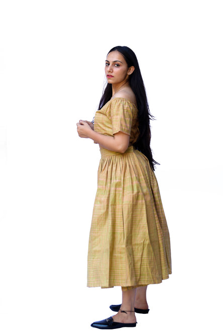 Agati Design Karvi Mehendi Yarn Dyed Top and Skirt