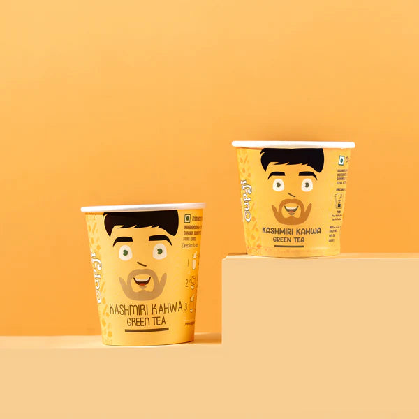 CupJi Kashmiri Kahwa Green Tea 10 Cups Jar