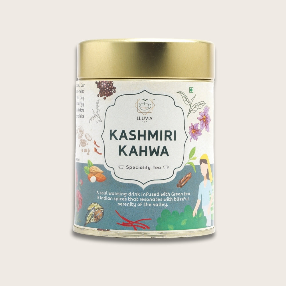 Lluvia Tea Kashmiri Kahwa Tea - Rich in Antioxidants | Helps to Relax & De-Stress | Boosts Immunity (50gm)