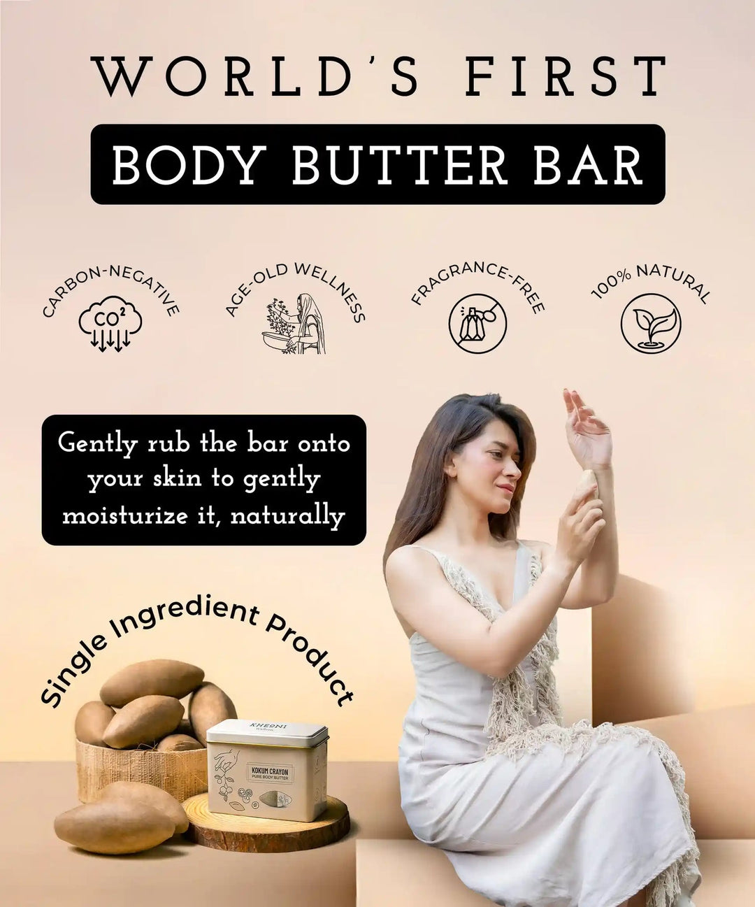 Kheoni Body Butter Bar | Natural Moisturizer for Dry Skin