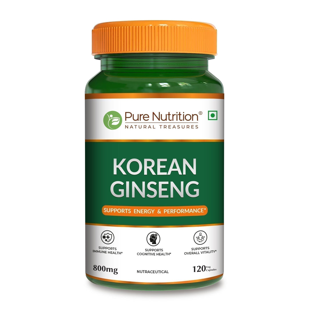 Korean Ginseng (Panax) Capsules 120 Count  Energy, Stamina & Brain Health