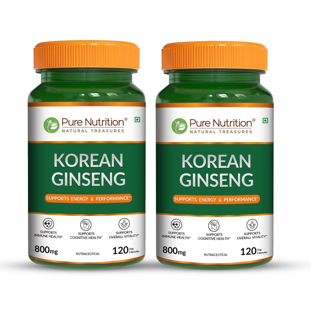 Korean Ginseng (Panax) Capsules 120 Count  Energy, Stamina & Brain Health
