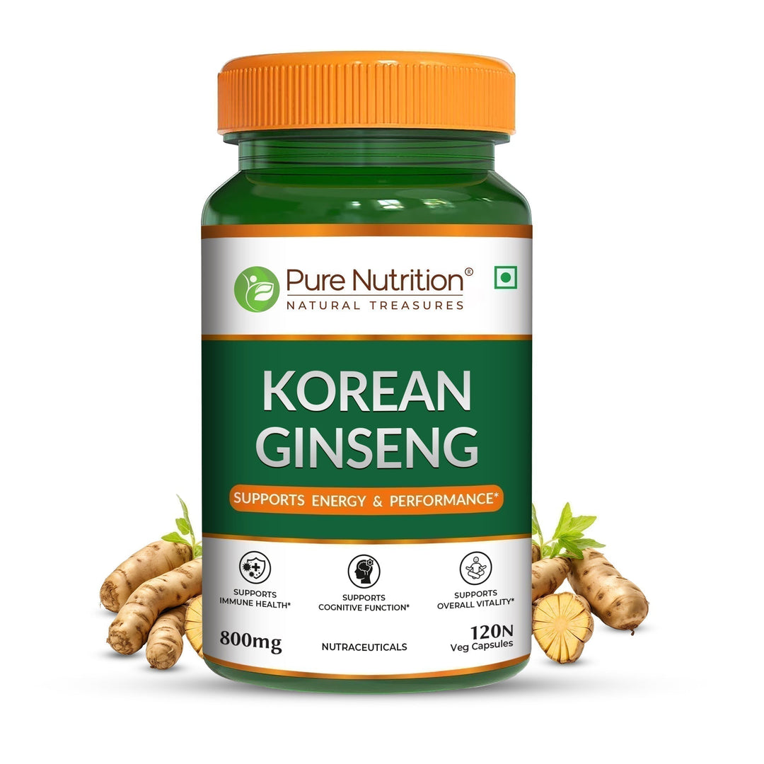 Korean Ginseng (Panax) Capsules 120 Count  Energy, Stamina & Brain Health