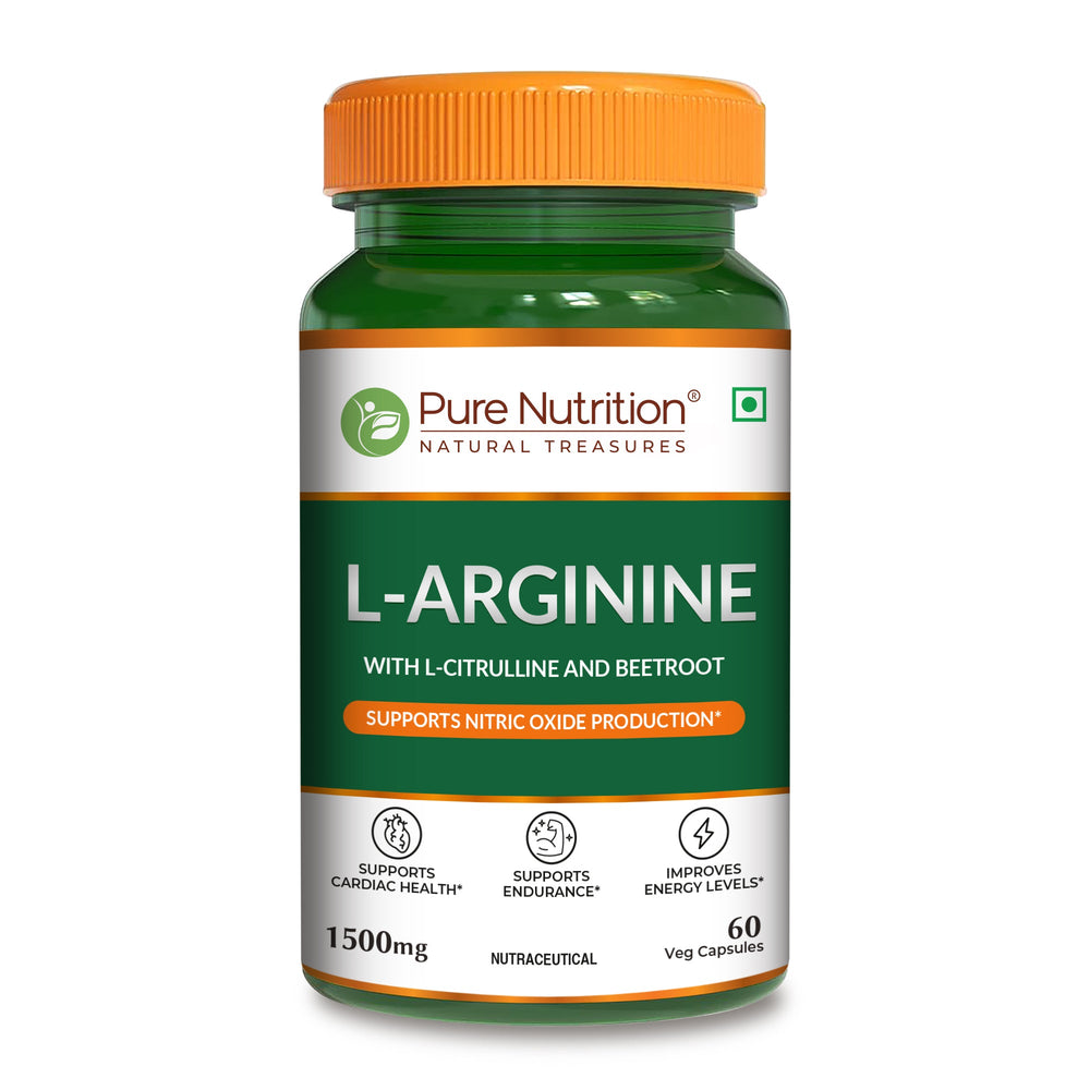 L-Arginine 1500mg  Nitric Oxide, Muscle Pump & Pre-Workout | 60 Capsules