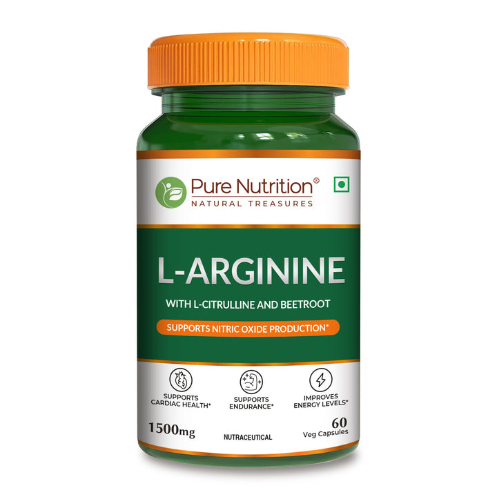 L-Arginine 1500mg  Nitric Oxide, Muscle Pump & Pre-Workout | 60 Capsules