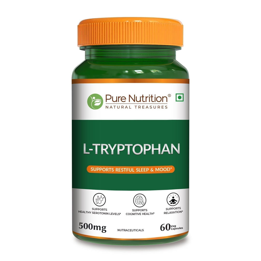 L-Tryptophan 500mg Veg Capsules  Mood Balance, Sleep & Wellness