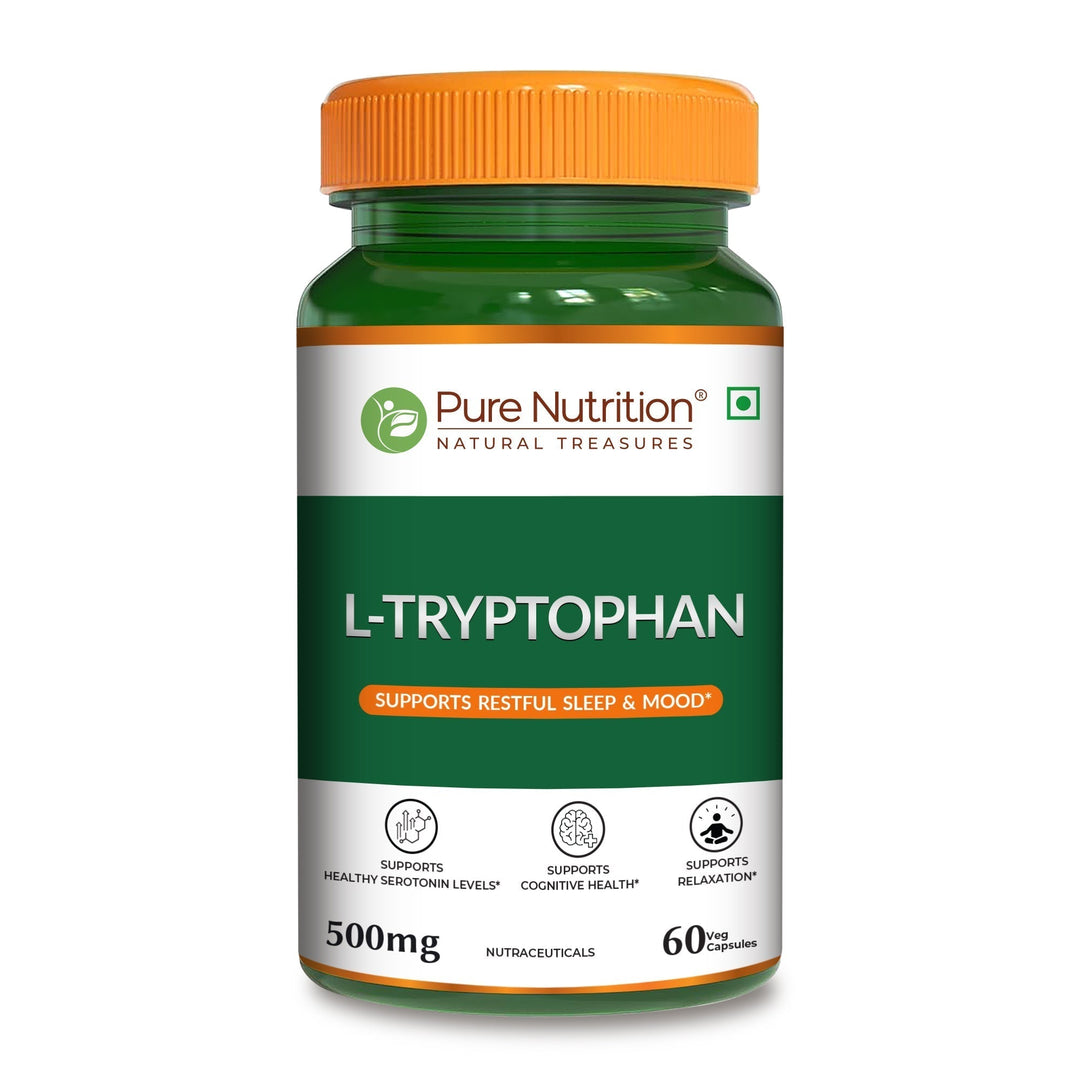 L-Tryptophan 500mg Veg Capsules  Mood Balance, Sleep & Wellness