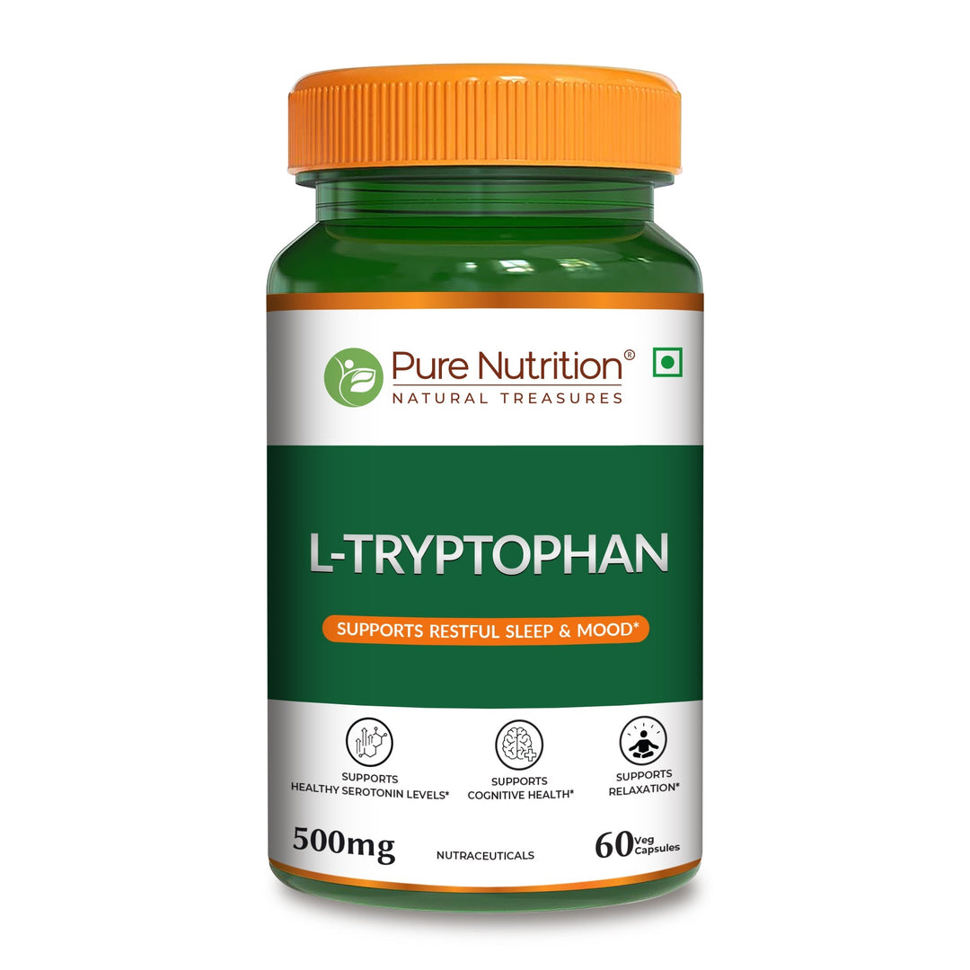L-Tryptophan 500mg Veg Capsules  Mood Balance, Sleep & Wellness