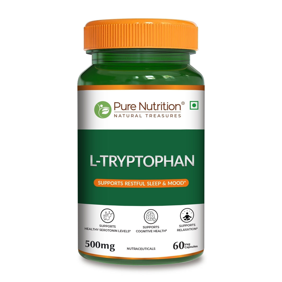L-Tryptophan 500mg Veg Capsules  Mood Balance, Sleep & Wellness