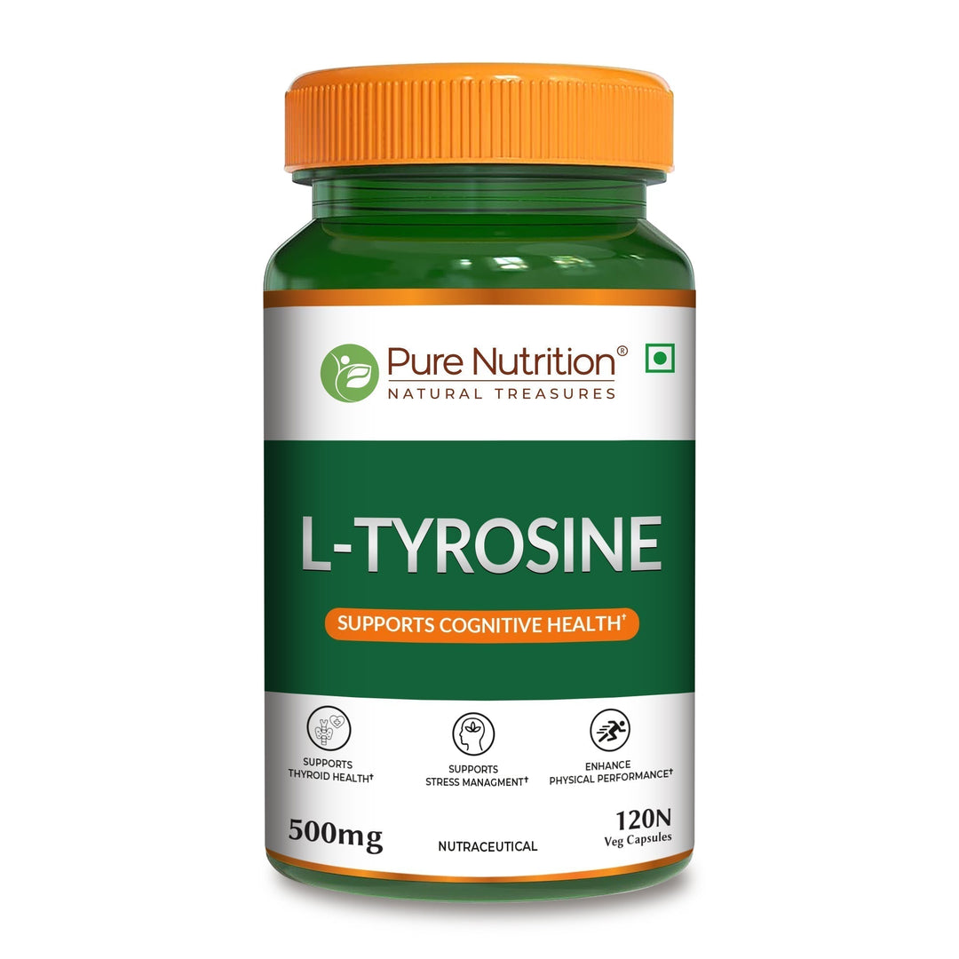 L-Tyrosine 500mg | Amino Acid Supplement for Focus, Mood & Stress Support | 120 Tablets