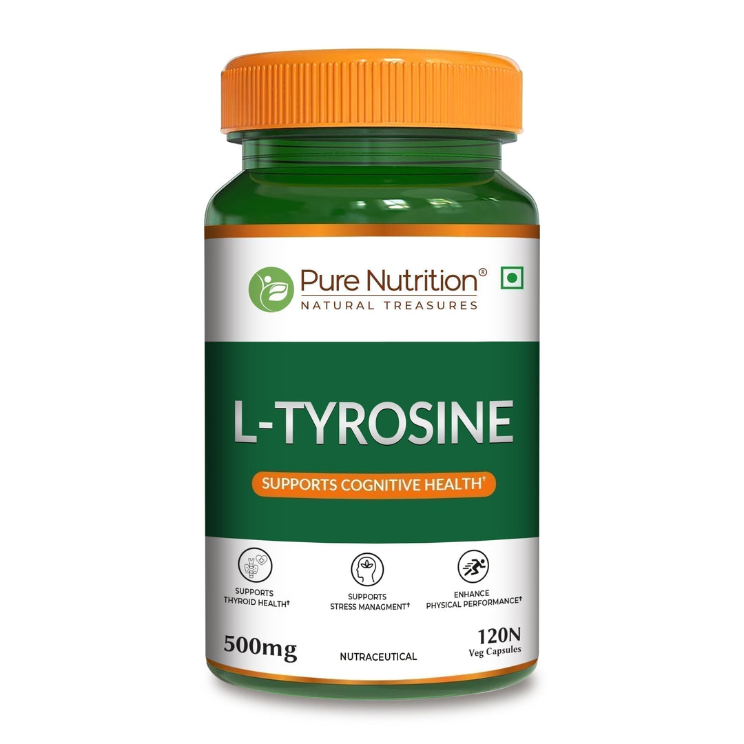 L-Tyrosine 500mg | Amino Acid Supplement for Focus, Mood & Stress Support | 120 Tablets